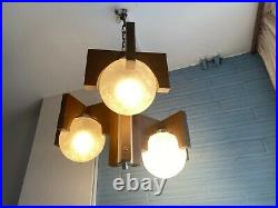 Vintage Mid Century Pendant Space Age Lamp Ceiling Atomic Design Light Cubist