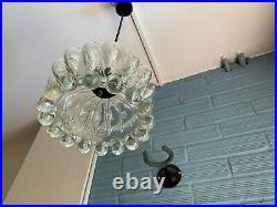 Vintage Mid Century Pendant Space Age Lamp Ceiling Atomic Design Light Glass