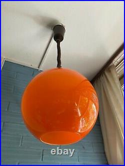 Vintage Mid Century Pendant Space Age Lamp Eyeball Atomic Design Light Glass