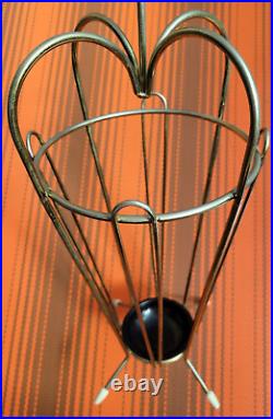 Vintage Mid Century Sputnik Brass Bamboo Atomic Umbrella Stand Holder 50's MCM