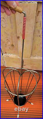 Vintage Mid Century Sputnik Brass Bamboo Atomic Umbrella Stand Holder 50's MCM