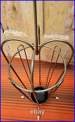 Vintage Mid Century Sputnik Brass Bamboo Atomic Umbrella Stand Holder 50's MCM