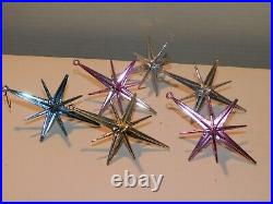 Vintage Mid Century Starburst Atomic Sputnik Lot Of 6 Christmas Ornaments MCM