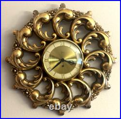 Vintage Mid Century Suroco Atomic Sunburst Key Wind 8 Day Wall Clock Works Great Vintage Mid Century Suroco Atomic Sunburst Key Wind 8 Day Wall Clock Works Great