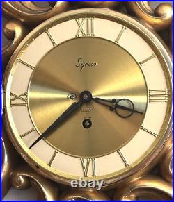Vintage Mid Century Suroco Atomic Sunburst Key Wind 8 Day Wall Clock Works Great Vintage Mid Century Suroco Atomic Sunburst Key Wind 8 Day Wall Clock Works Great
