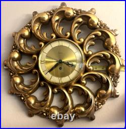 Vintage Mid Century Suroco Atomic Sunburst Key Wind 8 Day Wall Clock Works Great Vintage Mid Century Suroco Atomic Sunburst Key Wind 8 Day Wall Clock Works Great