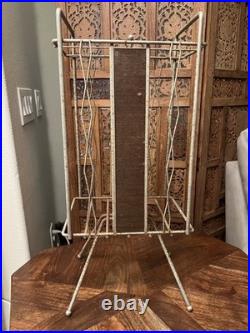 Vintage Mid Century Wire LP Stand Steel Decor Atomic Record Rack 24 inch MCM