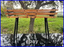 Vintage Mid Century Wooden Plant Stand Trough Atomic Legs Retro