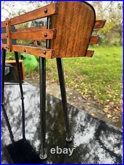 Vintage Mid Century Wooden Plant Stand Trough Atomic Legs Retro