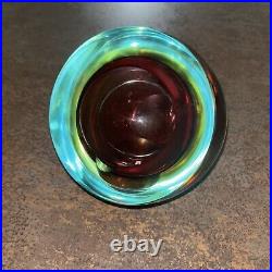 Vintage Murano Sommerso Glass Ashtray Cranberry primary MCM Atomic Italy Vintage Murano Sommerso Glass Ashtray Cranberry primary MCM Atomic Italy