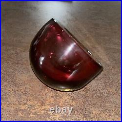 Vintage Murano Sommerso Glass Ashtray Cranberry primary MCM Atomic Italy Vintage Murano Sommerso Glass Ashtray Cranberry primary MCM Atomic Italy