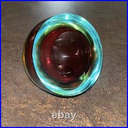 Vintage Murano Sommerso Glass Ashtray Cranberry primary MCM Atomic Italy Vintage Murano Sommerso Glass Ashtray Cranberry primary MCM Atomic Italy