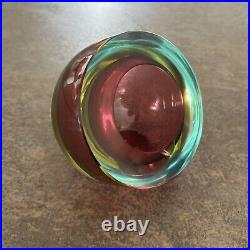 Vintage Murano Sommerso Glass Ashtray Cranberry primary MCM Atomic Italy Vintage Murano Sommerso Glass Ashtray Cranberry primary MCM Atomic Italy