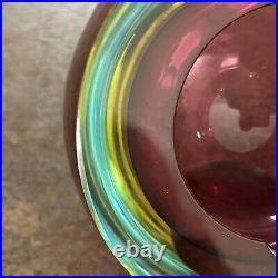 Vintage Murano Sommerso Glass Ashtray Cranberry primary MCM Atomic Italy Vintage Murano Sommerso Glass Ashtray Cranberry primary MCM Atomic Italy