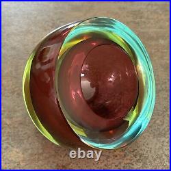Vintage Murano Sommerso Glass Ashtray Cranberry primary MCM Atomic Italy Vintage Murano Sommerso Glass Ashtray Cranberry primary MCM Atomic Italy