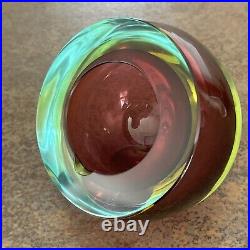 Vintage Murano Sommerso Glass Ashtray Cranberry primary MCM Atomic Italy Vintage Murano Sommerso Glass Ashtray Cranberry primary MCM Atomic Italy