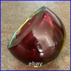 Vintage Murano Sommerso Glass Ashtray Cranberry primary MCM Atomic Italy Vintage Murano Sommerso Glass Ashtray Cranberry primary MCM Atomic Italy