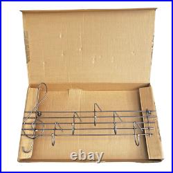 Vintage Musical Note Coat Hook 6 Hooks Hat Rack Hangers Mid Century Black Atomic