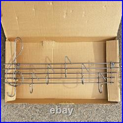 Vintage Musical Note Coat Hook 6 Hooks Hat Rack Hangers Mid Century Black Atomic