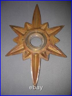 Vintage Old Atomic Mid Century Starburst Door Knob Escutcheon
