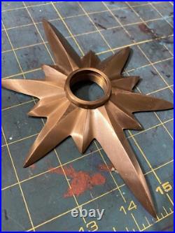 Vintage Old Atomic Mid Century Starburst Door Knob Escutcheon Schlage Parts USA