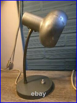 Vintage Pair Space Age Design Lamp Atomic Light Mid Century Gooseneck Industrial
