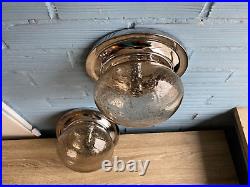 Vintage Pair of Sconce Lamp Design Light Mid Century Space Age Wall Smoked Glass