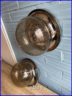 Vintage Pair of Sconce Lamp Design Light Mid Century Space Age Wall Smoked Glass