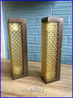 Vintage Pair of Sconce Space Age Lamp Atomic Design Light Mid Century Pop Wall