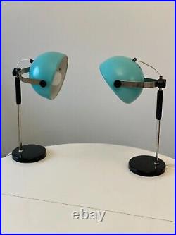 Vintage Pair of Space Age Desk Lamps Atomic design Light Midcentury Bedside