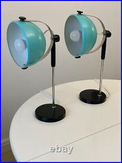 Vintage Pair of Space Age Desk Lamps Atomic design Light Midcentury Bedside