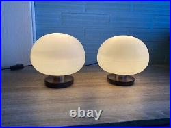 Vintage Pair of Space Age Mushroom Table Lamp Atomic Design Light Mid Century