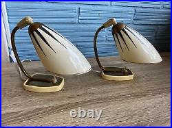 Vintage Pair of Table Lamps Atomic Design Light Mid Century UFO Space Age