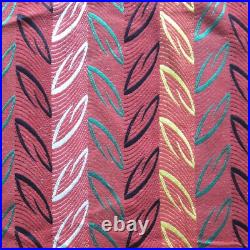 Vintage Retro 50s Atomic Leaf Abstract Woven Curtain Material Fabric Mid Century