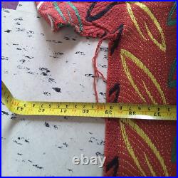 Vintage Retro 50s Atomic Leaf Abstract Woven Curtain Material Fabric Mid Century
