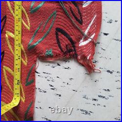 Vintage Retro 50s Atomic Leaf Abstract Woven Curtain Material Fabric Mid Century