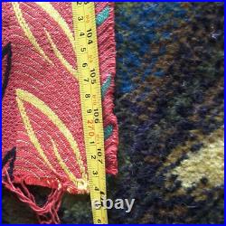 Vintage Retro 50s Atomic Leaf Abstract Woven Curtain Material Fabric Mid Century
