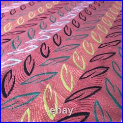 Vintage Retro 50s Atomic Leaf Abstract Woven Curtain Material Fabric Mid Century