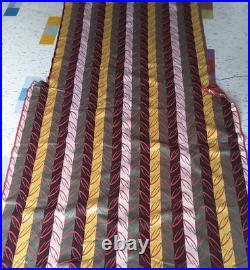 Vintage Retro 50s Atomic Leaf Abstract Woven Curtain Material Fabric Mid Century