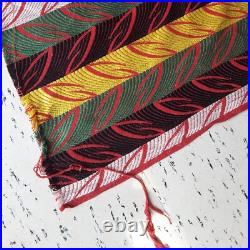 Vintage Retro 50s Atomic Leaf Abstract Woven Curtain Material Fabric Mid Century