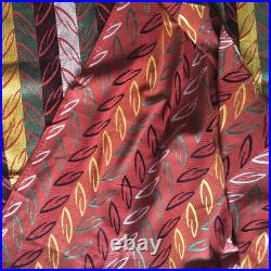 Vintage Retro 50s Atomic Leaf Abstract Woven Curtain Material Fabric Mid Century