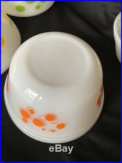 Vintage Retro Federal Atomic Dots Mixing Bowl Full Set of 5 Mid Century Space
