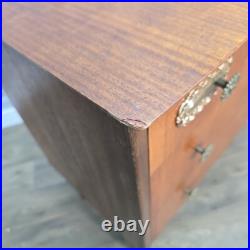 Vintage Retro Mid Century Chest Of 3 Drawers Commode Atomic Legs Teak Scandi