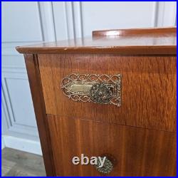 Vintage Retro Mid Century Chest Of 3 Drawers Commode Atomic Legs Teak Scandi