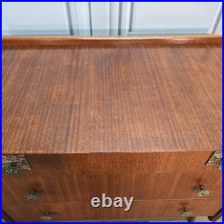 Vintage Retro Mid Century Chest Of 3 Drawers Commode Atomic Legs Teak Scandi