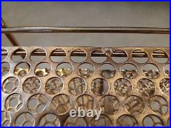 Vintage Richard Galef MCM Gold Atomic Telephone Book Record Stand Mid Century