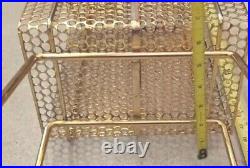 Vintage Richard Galef MCM Gold Atomic Telephone Book Record Stand Mid Century