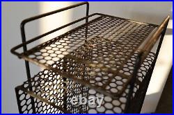 Vintage Richard Galef Mid Century Modern Atomic Black Iron Telephone Table Stand