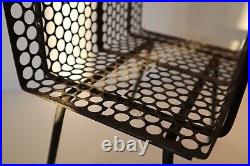 Vintage Richard Galef Mid Century Modern Atomic Black Iron Telephone Table Stand