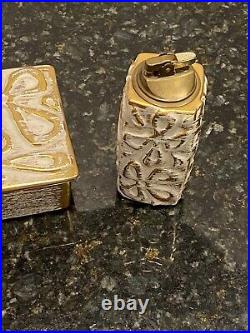 Vintage Royal Haeger Ashtray Lighter Set Mid Century Modern Atomic Cigarette Box